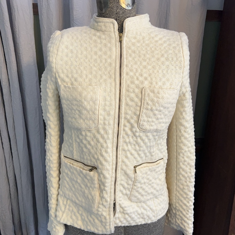 Zara Basic Jacket size large ivory NWT!